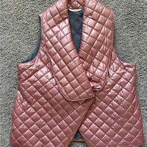 Soft Surroundings Metallic Pink Quilted Vest
